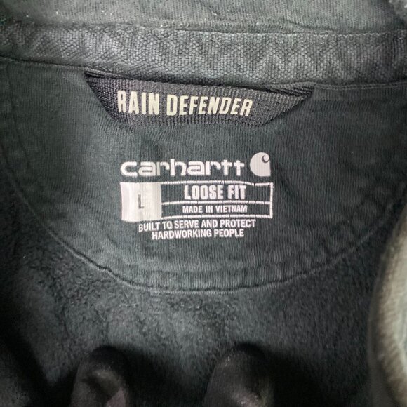 Lot of 2 Carhartt Rain Defender Hoodie Men's Large Blue Black Distressed Paint - Picture 12 of 15